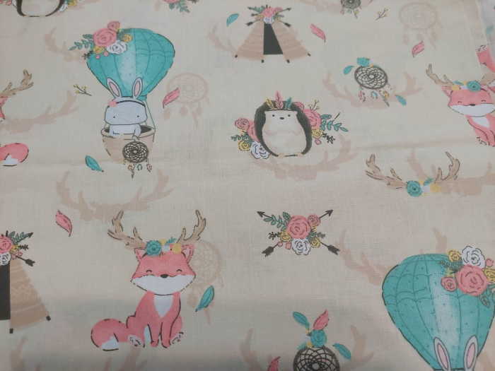 Bumbac cu  Corturi pe crem [1]