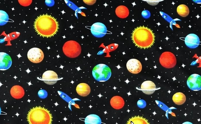 Bumbac cu Planete pe negru [1]