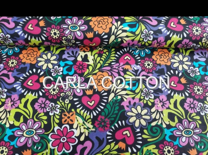 Cupon Bumbac cu Flori si inimioare - 2.15 x 1.40cm [1]