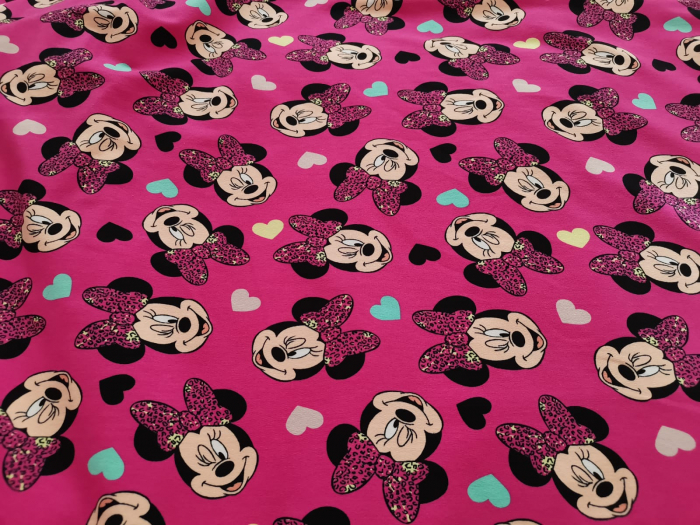 Cupon French Terry cu Minnie pe roz- dimensiune 45x180 cm [1]