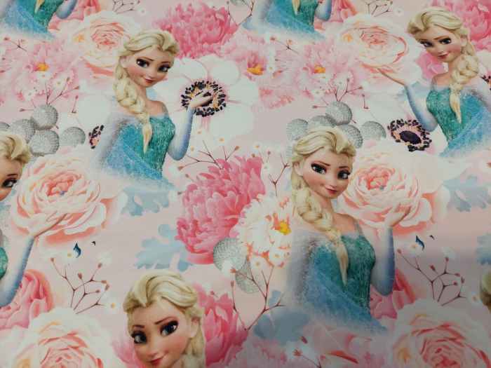 Cupon French Terry cu Ana si Elsa  - dimensiune 50x90 cm [1]