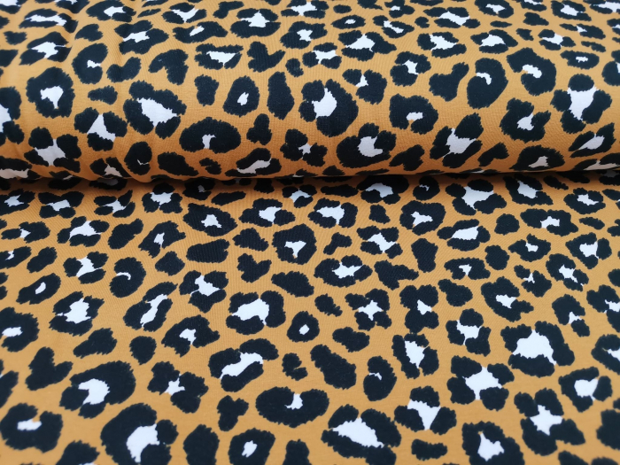 Cupon  Jersey Elastic Animal Print pe cafeniu dimensiune 40 x 150 cm - Copie [1]