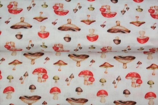 Cupon  Muselina cu Ciupercute - dimensiune 0.50 x 1.40 m [2]