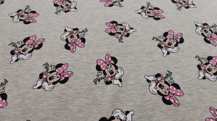 French Terry cu Minnie pe Gri deschis [1]