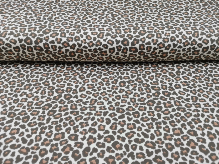 Jersey Elastic cu model Animal Print pe maro deschis [1]