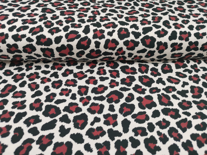 Jersey Elastic cu model Animal Print pe maro inchis [1]