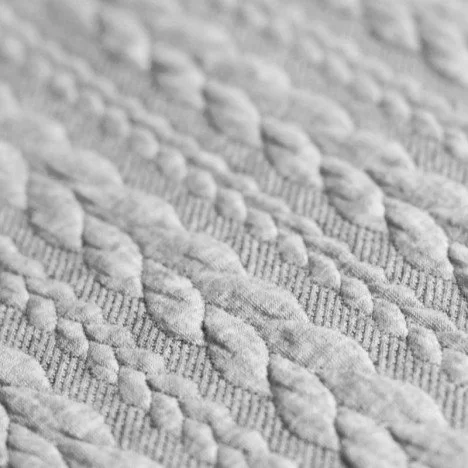 Jersey tricotat cable knit - Jersey Tricotat Jacquard Cable Knit Gri