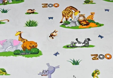 Bumbac Imprimat - Bumbac cu Animale la Zoo