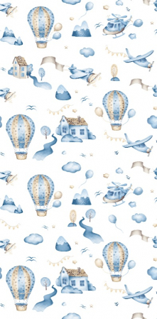 Tesaturi Textile - Bumbac cu Avioane și Baloane