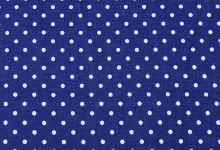 Bumbac Imprimat - Bumbac cu Buline albe pe fundal navy - dimensiune bulina 4mm