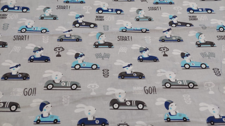 Tesaturi Textile - Bumbac cu Iepurasi si masinute