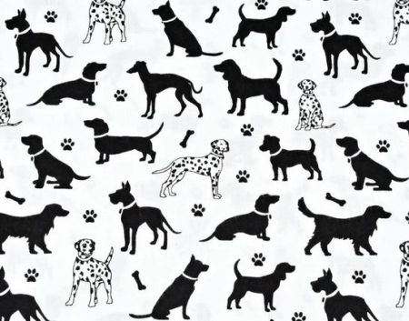 Bumbac Imprimat - Bumbac cu Catei