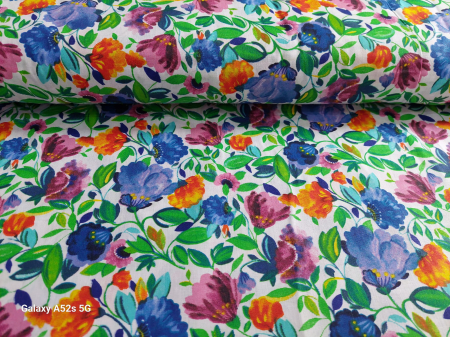 Bumbac imprimat 220/240 cm - Bumbac cu Flori de vara -220 cm latime