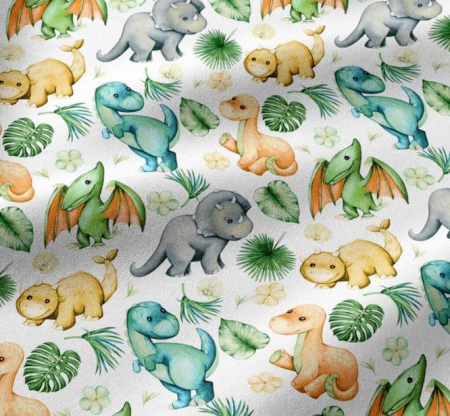 Bumbac Imprimat - Bumbac cu Dino