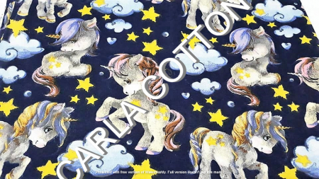 Tesaturi Textile - Bumbac cu  Cai Unicorni