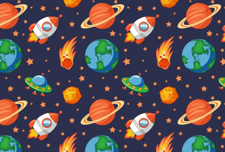 Tesaturi Textile - Bumbac cu  Planete