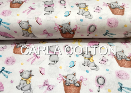 Tesaturi Textile - Bumbac cu  Pisicuțe