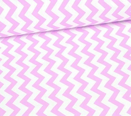 Bumbac Imprimat - Bumbac cu Zig Zag roz
