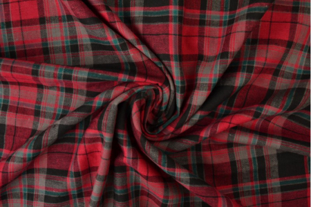 Bumbac in carouri - Tartan - Bumbac in carouri - rosu si negru