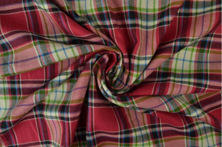 Bumbac in carouri - Tartan - Bumbac in carouri - rosu si alb