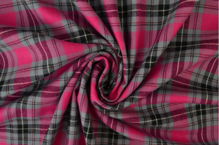 Bumbac in carouri - Tartan - Bumbac in carouri - roz si negru