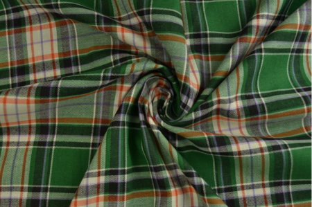 Bumbac in carouri - Tartan - Bumbac in carouri - verde si alb