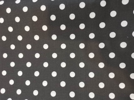 Cupoane de material - Cupon  Bumbac cu Buline negre -  2.0 x 1.60m
