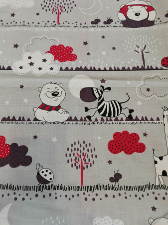 Cupoane de material - Cupon  Bumbac cu Zebre si Girafe - dimensiune 1.0 x 1.60 m