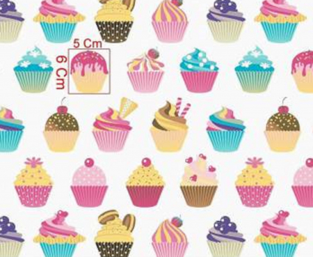 Cupoane de material - Cupon  Bumbac cu Briose - dimensiune 0.75 x 1.60m
