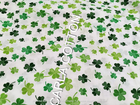 Cupoane de material - Cupon  Bumbac cu Trifoi - dimensiune 0.6 x 1.60 m
