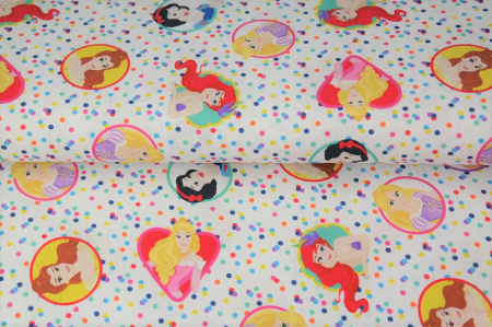 Cupoane de material - Cupon  Poplin cu licenta Printese - dimensiune 0,5 x 1.50 m