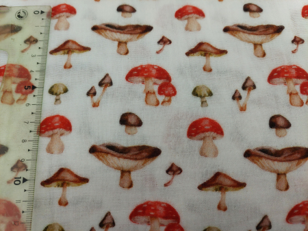 Cupoane de material - Cupon  Muselina cu Ciupercute - dimensiune 0.50 x 1.40 m