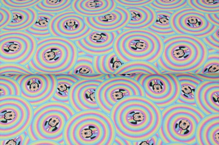 Cupoane de material - Cupon  Poplin cu licenta Minnie - dimensiune 0,5 x 1.50 m