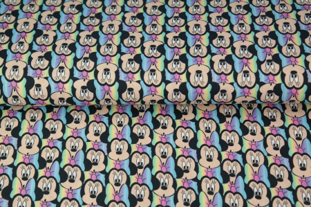 Cupoane de material - Cupon  Poplin cu liceneta Minnie Mouse - dimensiune 0,5 x 1.50 m