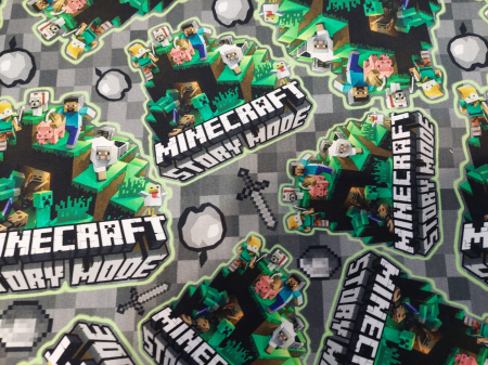 French Terry cu modele Disney - French Terry cu Minecraft 1