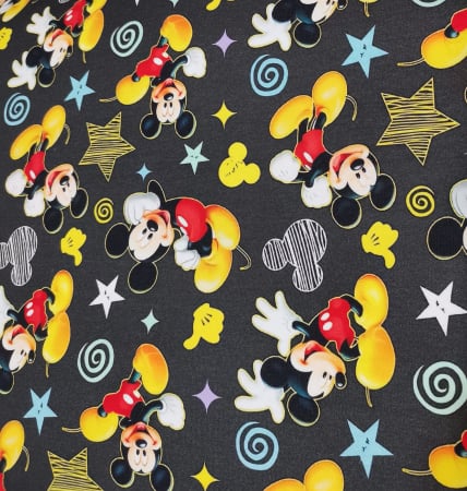 French Terry cu modele Disney - French Terry cu Miki si stelute