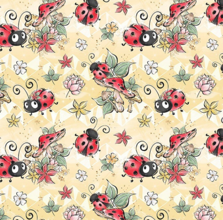 Jersey Elastic - Jersey Elastic cu Buburuze - 50 x 80 cm