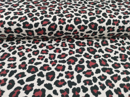 Jersey Elastic - Jersey Elastic cu model Animal Print pe maro inchis