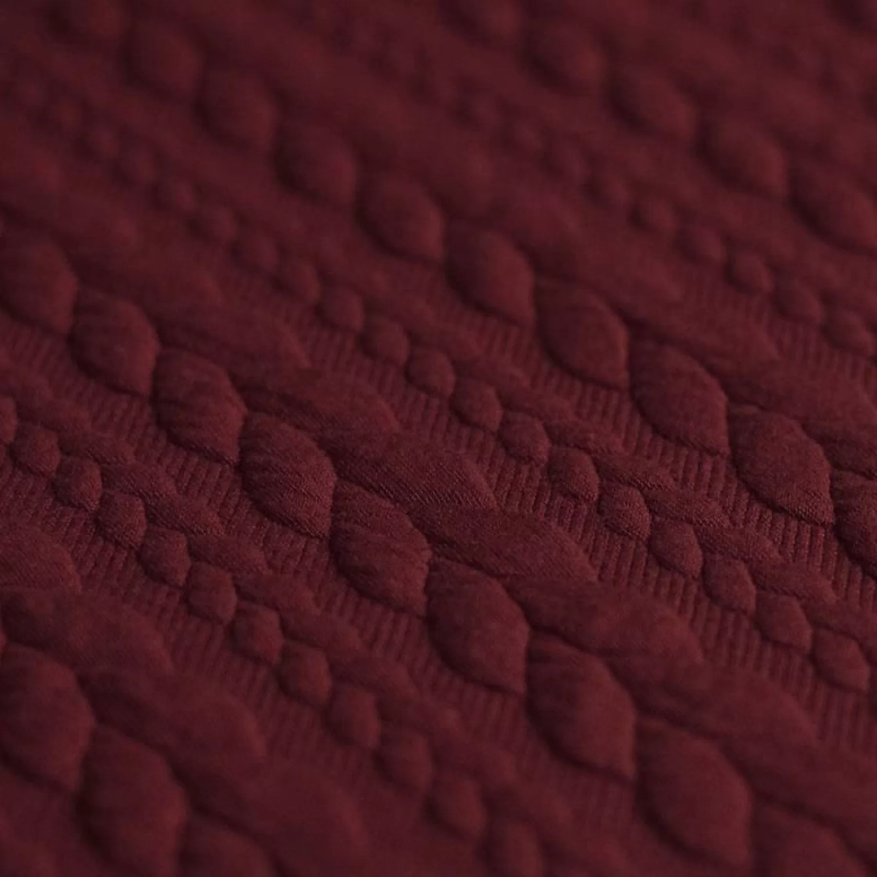 Jersey tricotat cable knit - Jersey Tricotat Jacquard Cable Knit Bordo