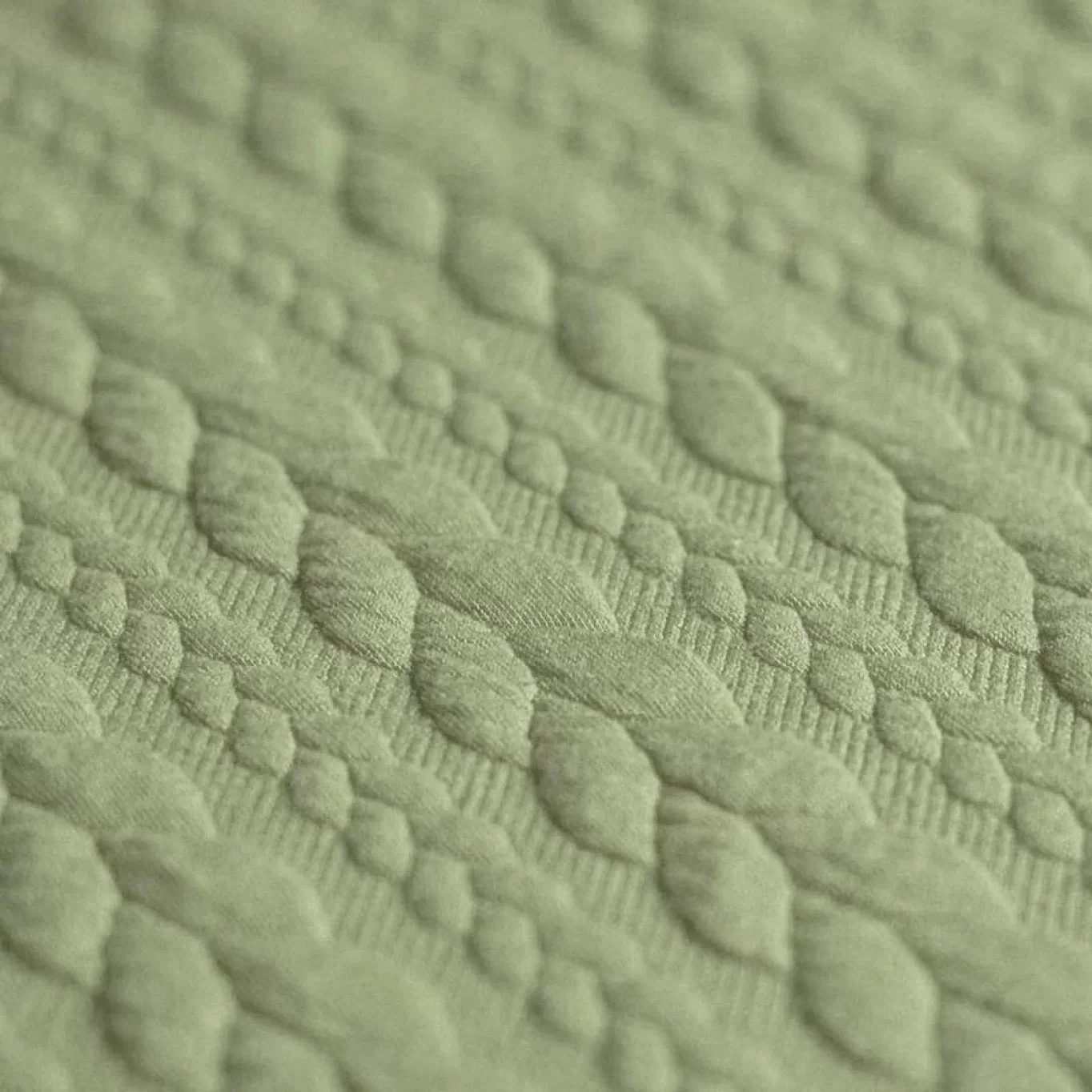 Jersey tricotat cable knit - Jersey Tricotat Jacquard Cable Knit Verde Kakhi