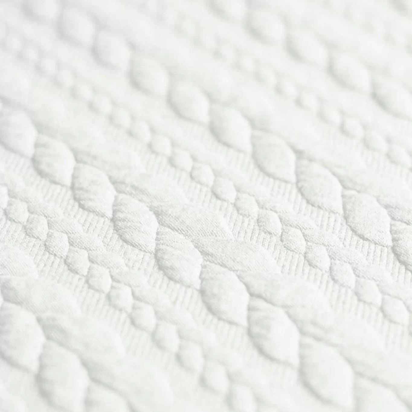 Jersey tricotat cable knit - Jersey Tricotat Jacquard Cable Knit Alb/Ecru