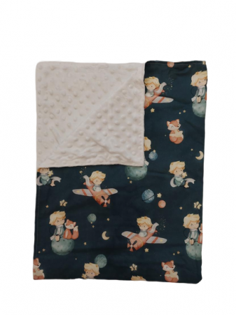 Paturici Bebe - Paturica bebe cu Micul Print si minky alb