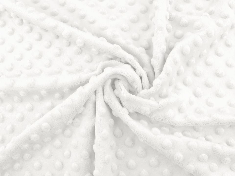 Plush Minky - Rola 25m  Plush Minky Alb - 380 grame