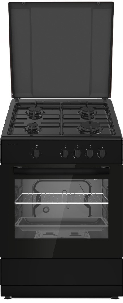 ARAGAZ GAZ HEINNER HFSC-SME66IBK, 60X60CM, 4 ARZATOARE, SUPORT EMAIL, CAPAC METALIC,  APRINDERE ELECTRICA, DISPOZITIV DE SIGURANTA PLITA SI CUPTOR, USA CUPTOR CU GEAM DUBLU, DUZE GPL INCLUSE, TAVA SI [1]