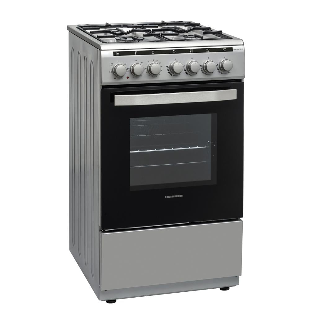 ARAGAZ HEINNER HFSC-V60LITGC-SL, MIXT,4 ARZATOARE GAZ, DISPOZITIV DE SIGURANTA PLITA, APRINDERE ELECTRICA, CUPTOR ELECTRIC, TIMER, GRILL, CLASA A, 50 CM, ARGINTIU [2]