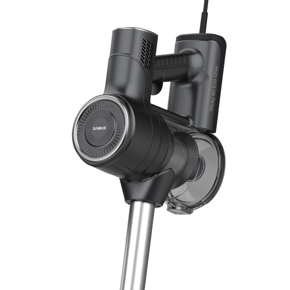 ASPIRATOR VERTICAL 2 ÎN 1 SAMUS STICKY 60 ECO GRAY, MOTOR 600 W, PUTERE ASPIRARE 180 W (16 KPA), SISTEM DE ASPIRARE TIP CYCLONIC, CAPACITATE REZERVOR 800 ML, FILTRU HEPA, GRI [2]