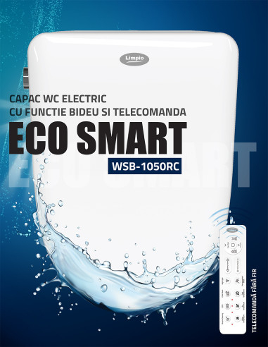 CAPAC WC SMART LIMPIO WSB-1050RC, CU FUNCTIE BIDEU, TELECOMANDA, 1050W, MULTIPLE FUNCTII, INCALZIRE APA, COLAC ANTIBACTERIAL, ALB [3]