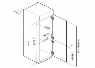COMBINĂ FRIGORIFICĂ BUILT-IN HEINNER HC-BIM271INVE++, 271 L, CLASA E, COMPRESOR INVERTER, DISPLAY CU LEDURI (ÎN INTERIOR), FUNCȚIE SUPER RĂCIRE/SUPER CONGELARE, COMPARTIMENT FRUCTE ȘI LEGUME, LUMINĂ L [2]