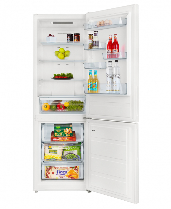 Combina frigorifica Daewoo DNF-310MEW, 310 L,H 188 cm, Total No Frost, Control electronic, Iluminare LED, Clasa E, Alb [2]