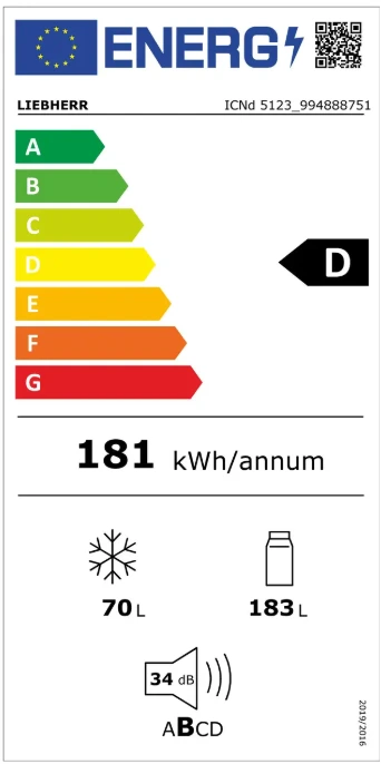 Combina frigorifica incorporabila NoFrost Liebherr ICNd 5123, 56 cm, clasa D, 253 l, SuperSilent, display Touch, EasyFresh [4]